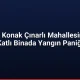İzmir Konak Çınarlı Mahallesinde 8 Katlı Binada Yangın Paniği